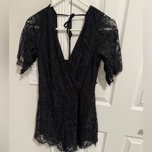 Black lace romper- never worn